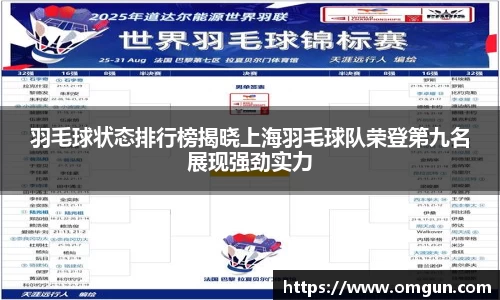 羽毛球状态排行榜揭晓上海羽毛球队荣登第九名展现强劲实力